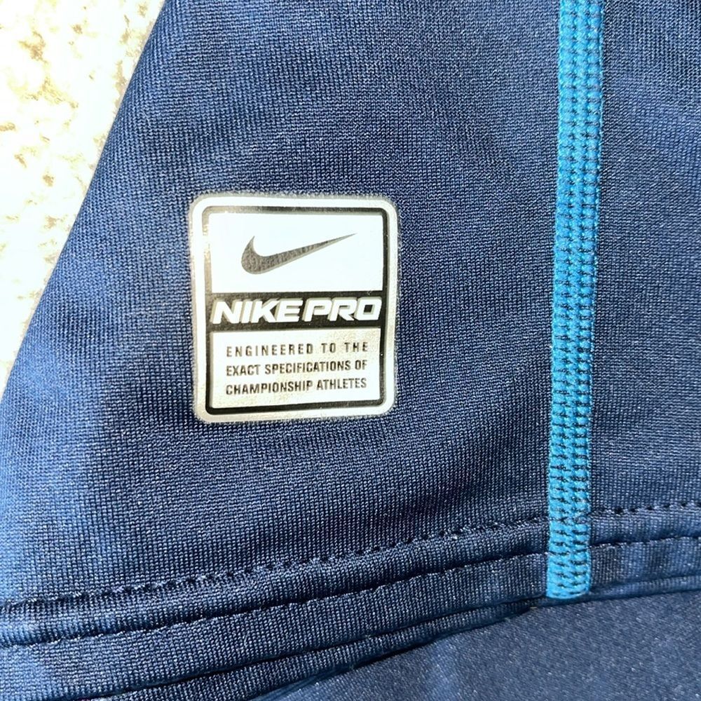 Blue Nike Pro Compression Stretch Gym work out t shirt-XXL mock turtle LS - Picture 2 of 5